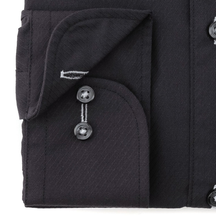 ブラックライン 【BLACK LINE】【形態安定】ボタンダウンドレスワイシャツ/ブラック×ドビーツイル 黒