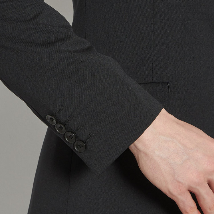 ブラックライン 【KSW】【年間】2釦シングルスーツ 0タック/ブラック/ウエストムーブ/ウォッシャブル/MOVING STRETCH/※裾上げ必要 黒