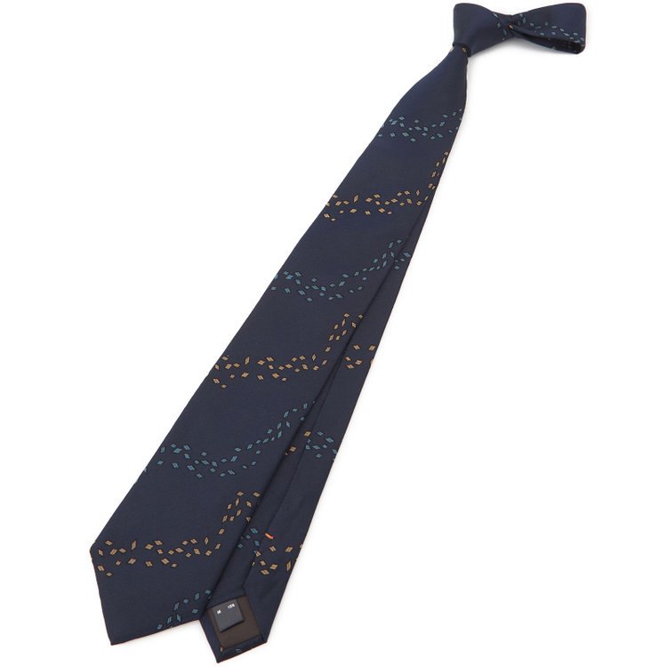 シルバーライン 【SILVER LINE】シルク小紋ネクタイ 8.5cm幅/ネイビー/SARUTAHIKO COFFEE その他