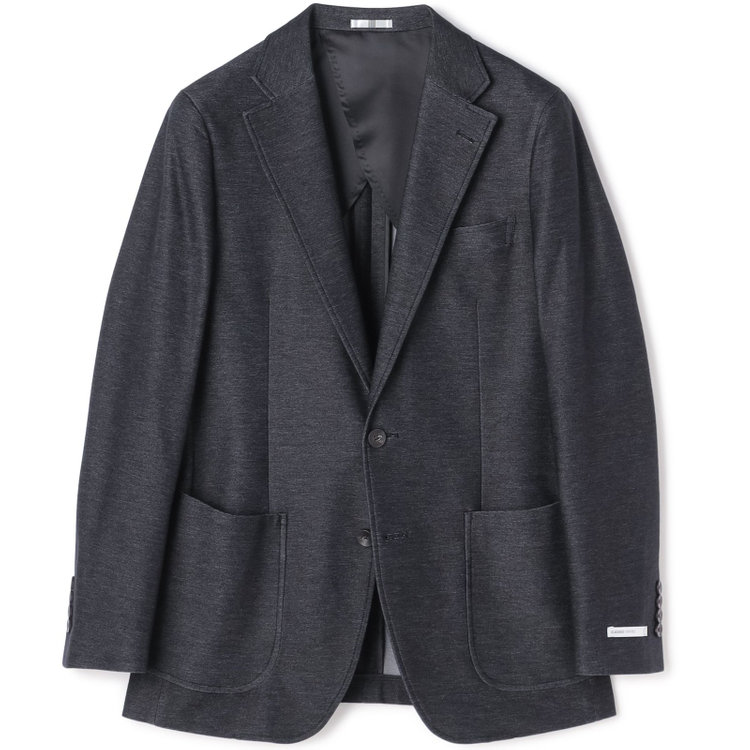 シルバーライン 【発送在庫あり】【CLASSICO TAPERED】【年間】コットンブレンド2釦ジャケット/ブラック×ソフトデニム/パッチポケット 黒