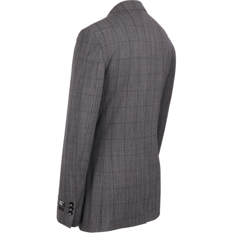 スーツセレクト 【WEB限定/OUTLET】【SLIM TAPERED_2】【春夏】2釦シングルスーツ 0タック/グレー×チェック/4S SUSTAINABILITY&ECOLOGY FABRIC グレー系(灰)