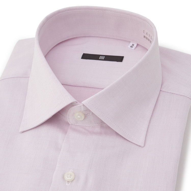 ブラックライン 【BLACK LINE】【形態安定】ワイドカラードレスワイシャツ/ピンク×ドビー 紫淡色