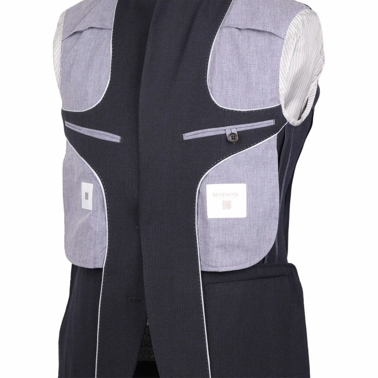 スーツセレクト 【CLASSICO TAPERED】【春夏】2釦シングルスーツ 1タック/ネイビー/RE:NEWOOL ネイビー系(紺)