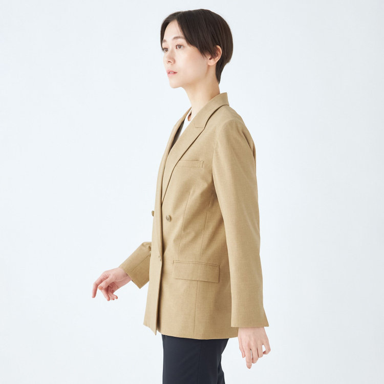 シルバーライン 【SL】【年間】4釦1掛けダブルジャケット/ライトブラウン/ウォッシャブル 赤淡色