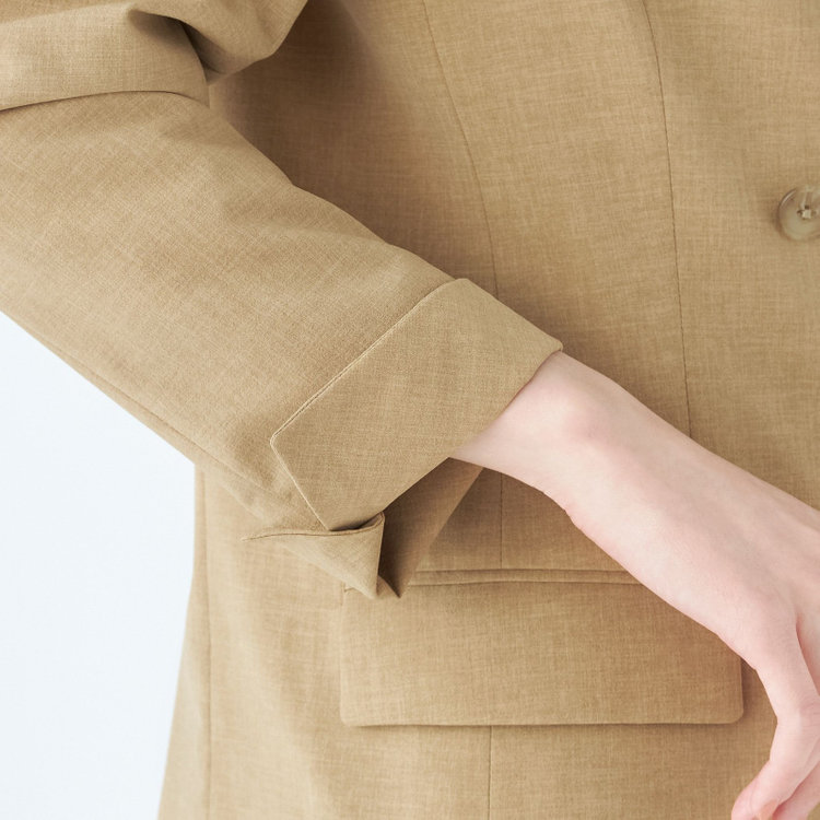 シルバーライン 【SL】【年間】4釦1掛けダブルジャケット/ライトブラウン/ウォッシャブル 赤淡色