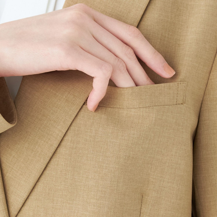 シルバーライン 【SL】【年間】4釦1掛けダブルジャケット/ライトブラウン/ウォッシャブル 赤淡色