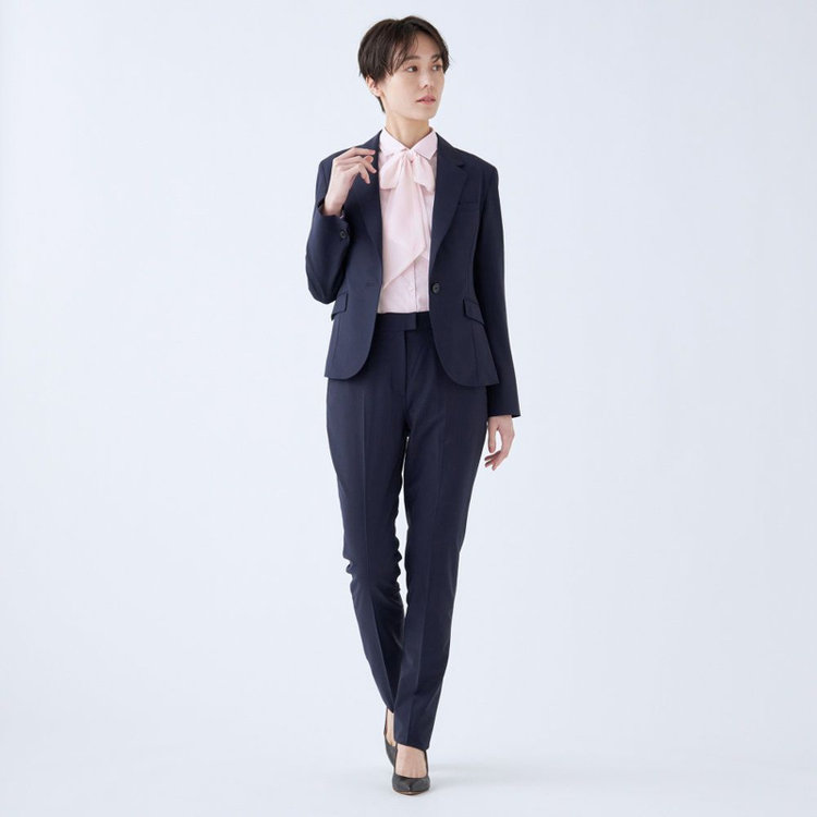 スーツセレクト 【SUIT SELECT×Samantha Thavasa】【年間】1釦ジャケット/ネイビー×ストライプ/4S/マシンウォシャブル ネイビー系(紺)