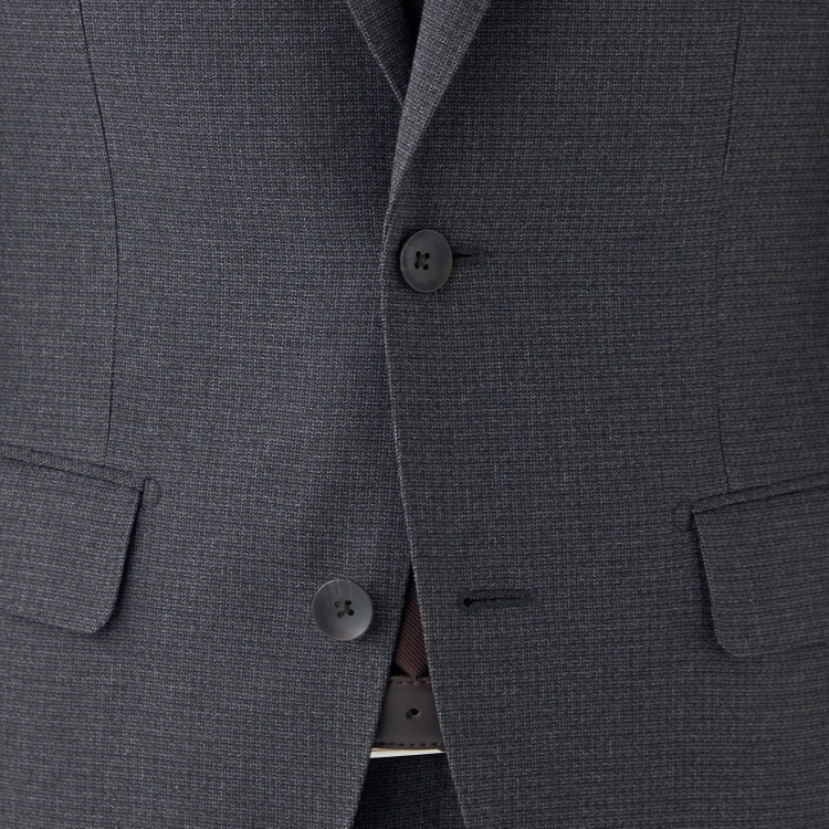 シルバーライン 【CLASSICO TAPERED】【秋冬】2釦シングルスーツ 1タックテーパードパンツ/グレー×ドビー/ウエストムーブ/4S SUSTAINABILITY&ECOLOGY FABRIC/※パンツ裾上げ済仕様 グレー中間