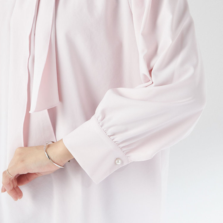 スーツセレクト 【SUIT SELECT×Samantha Thavasa】【長袖】前後2WAYボウタイブラウス/ピンク/「ウォッシャブル可能」「2WAYストレッチ」「防シワ」「UV加工」「接触冷感」「透け軽減」 赤淡色