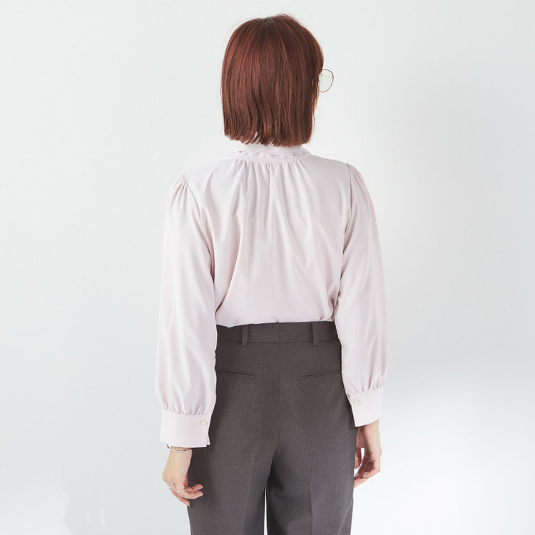スーツセレクト 【SUIT SELECT×Samantha Thavasa】【長袖】前後2WAYボウタイブラウス/ピンク/「ウォッシャブル可能」「2WAYストレッチ」「防シワ」「UV加工」「接触冷感」「透け軽減」 赤淡色