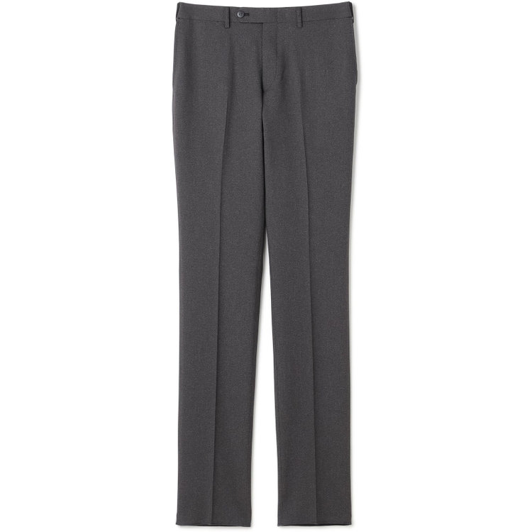 ブラックライン 【発送在庫あり】【SLIM TAPERED】【年間】ポリエステル0タックテーパードパンツ/グレー/ウエストムーブ/ウォッシャブル/4S/※裾上げ必要 グレー中間