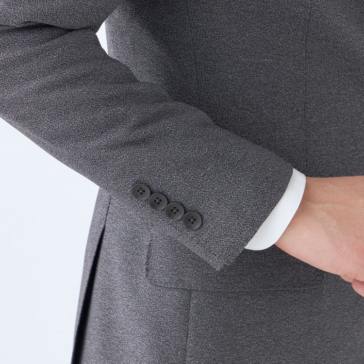 シルバーライン 【CLASSICO TAPERED】【秋冬】2釦シングルスリーピーススーツ 1タックテーパードパンツ/グレー/ウエストムーブ/4S SUSTAINABILITY&ECOLOGY FABRIC/※パンツ裾上げ済仕様 グレー中間