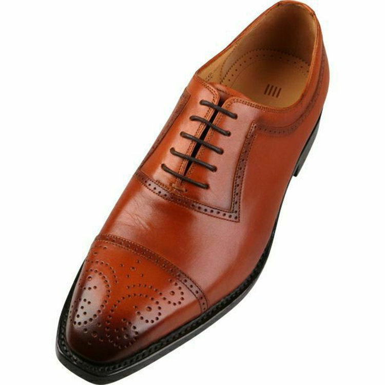 ブラックライン 【WEB限定/OUTLET】【発送在庫あり】【SL】イタリアンカーフ メダリオンストレートチップドレスシューズ/ブラウン/グットイヤーウエルト製法 ※多少のキズあり ブラウン系(茶)