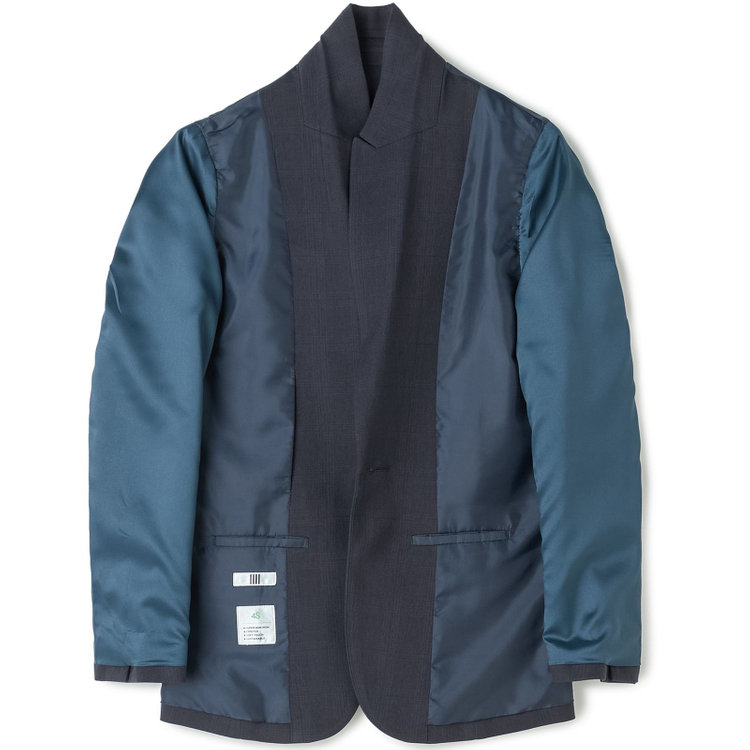 シルバーライン 【SILVER LINE】【秋冬】1釦パンツスーツ/ネイビー×チェック/ウォッシャブル/ウエストシャーリング/4S SUSTAINABILITY&ECOLOGY FABRIC/※パンツ裾上げ済仕様 紺中間