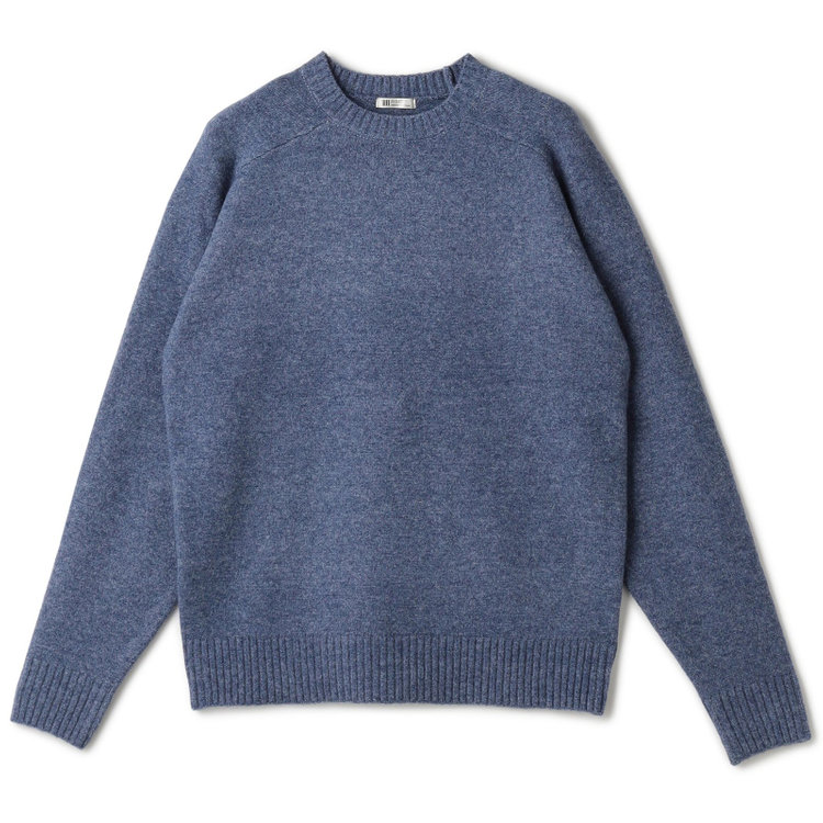 【RBC】【秋冬】天竺編みクルーネックニットセーター/ブルー