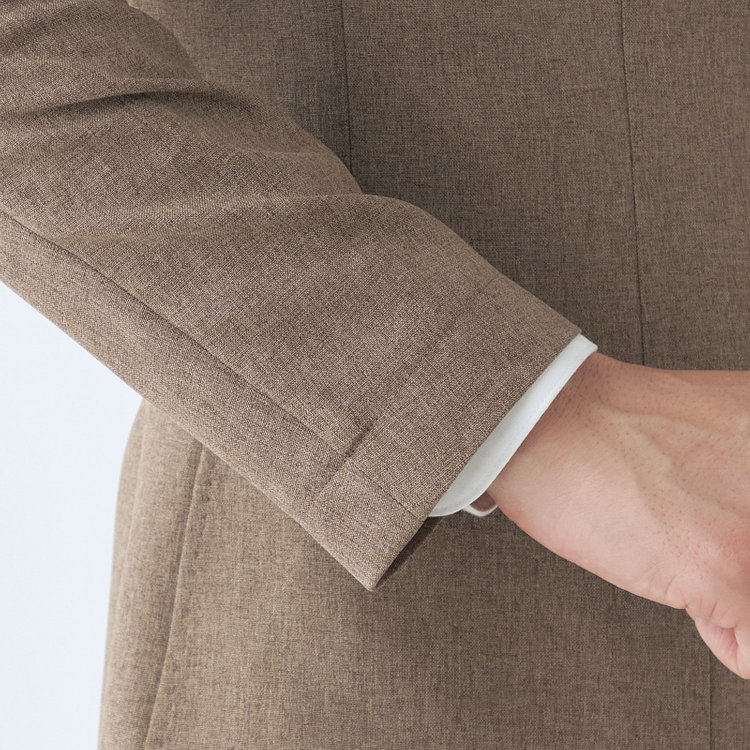 シルバーライン 【RBC】【春夏】3釦段返りシングルスーツ 2タック/ライトブラウン/パッチポケット/ドローコード&ウエストシャーリング/※パンツ裾上げ済仕様 茶淡色