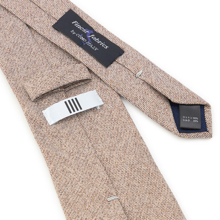 シルバーライン 【SILVER LINE】コットンシルクソリッド系ネクタイ 8.5cm幅/ベージュ/Finest fabrics by COMO ITALY その他