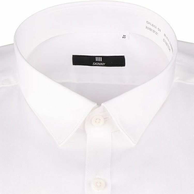 スーツセレクト 【WEB限定/OUTLET】【SKINNY】【形態安定】ショートポイントドレスワイシャツ/ホワイト×ソリッド/ストレッチ ホワイト系(白)