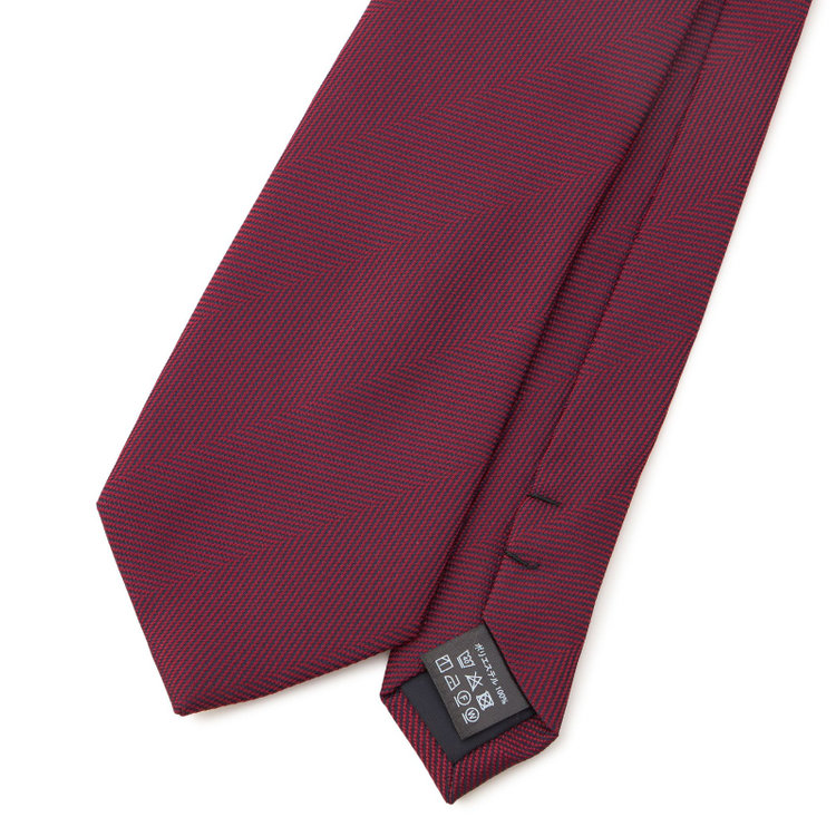 ブラックライン 【BLACK LINE】ポリエステルシャドーストライプネクタイ 7.5cm幅/ワイン/ウォッシャブル その他