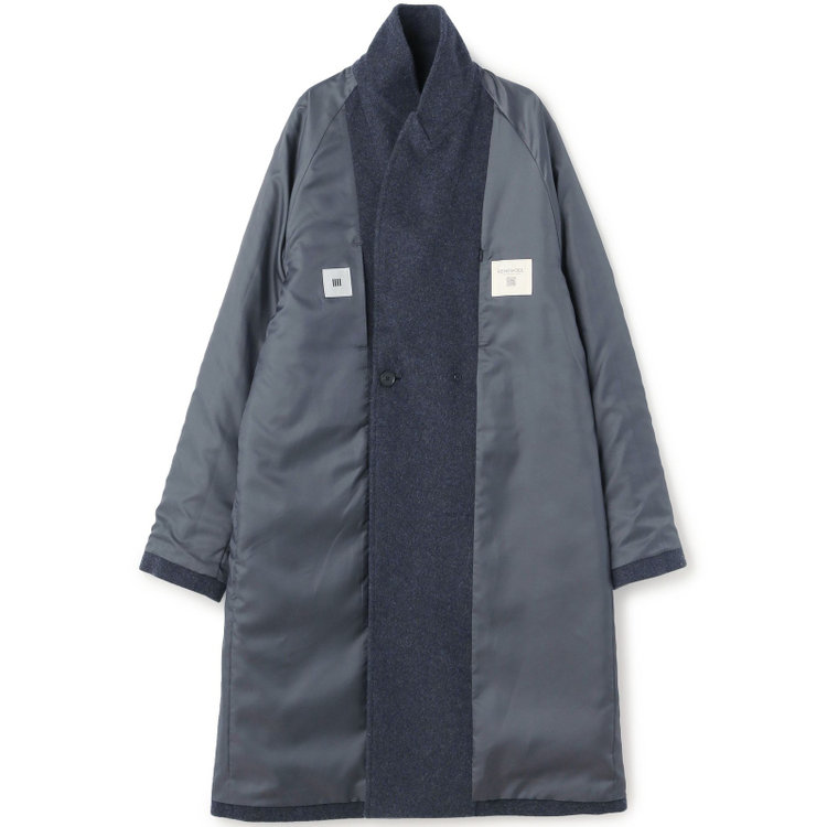 シルバーライン 【SL】ウールブレンド ラグランダブルチェスターコート/ネイビー/RE:NEWOOL/BISHU JAPAN 紺中間