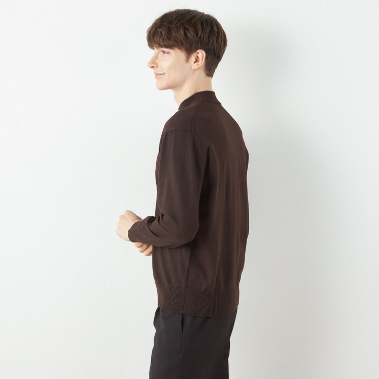 スーツセレクト 【RBC】BIZ KNIT モックネック/ブラウン 茶濃色