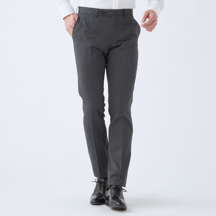 ブラックライン 【発送在庫あり】【SLIM TAPERED_2】【年間】2釦シングルリバーシブルスリーピーススーツ 0タック/グレー/NEW ZEALAND WOOL MIX/※裾上げ必要 グレー濃色