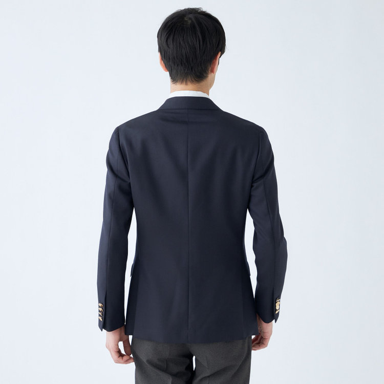 シルバーライン 【CLASSICO TAPERED】【秋冬】ウール6釦2掛けダブルジャケット/ネイビー/チェンジポケット/ゴールド釦/NEW ZEALAND WOOL 紺中間
