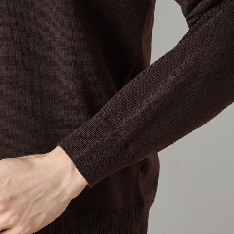 スーツセレクト 【RBC】BIZ KNIT モックネック/ブラウン 茶濃色