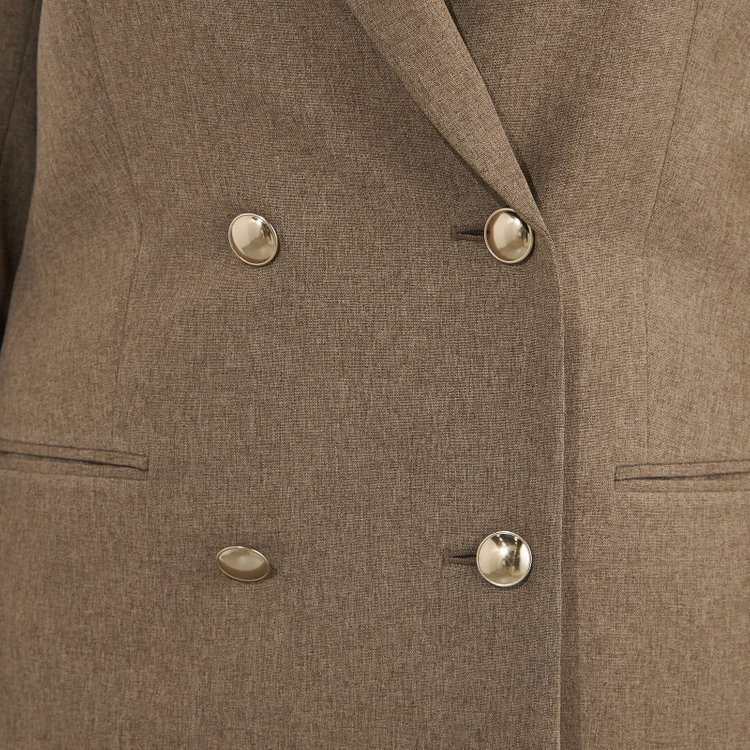 シルバーライン 【SILVER LINE】【春夏】6釦2掛けダブルブレザー/4S SUSTAINABILITY&ECOLOGY FABRIC/ブラウン×メタル釦 茶中間
