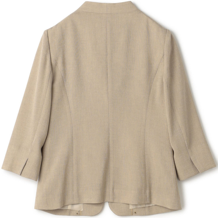 ブラックライン 【WEB限定/OUTLET】【SL】【春夏】ノーカラー七分袖ジャケット/ベージュ/ウォッシャブル ベージュ系(薄茶)