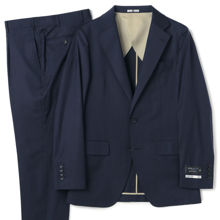 シルバーライン 【発送在庫あり】【CLASSICO TAPERED】【春夏】2釦シングルスーツ 1タック/ネイビー/ウエストムーブ/REDA ACTIVE/NEW ZEALAND MERINO/SHOWER CLEAN/※パンツ裾上げ済仕様 紺濃色