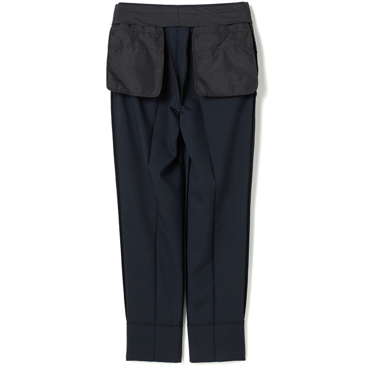 SUIT SELECT　アウトレット 【WEB限定/OUTLET/日焼け等有】【CLASSICO TAPERED】【秋冬】2釦シングルスーツ 1タック/ネイビー＆ブラック×ハウンドトゥース/ウエストムーブ/4S /※パンツ裾上げ済仕様 紺中間