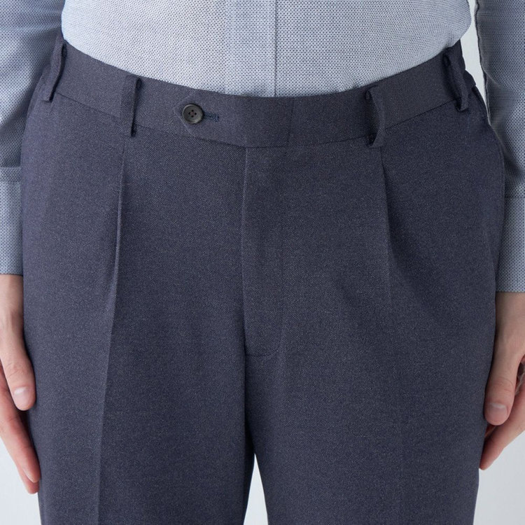 シルバーライン 【CLASSICO TAPERED】【春夏】1タックテーパードパンツ/ブラウン/ウエストシャーリング/4S SUSTAINABILITY&ECOLOGY FABRIC/※裾上げ必要 紺濃色