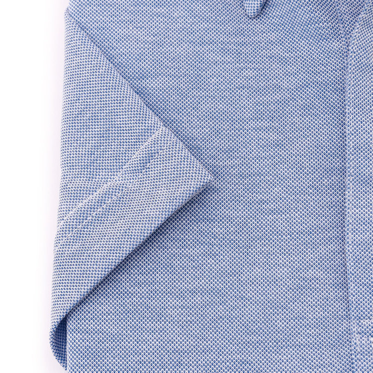 シルバーライン 【RBC/五分袖】ボタンダウンビズポロシャツ プルオーバータイプ/ブルー/4S コットンブレンド 紺淡色