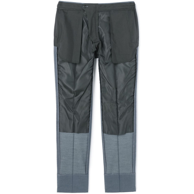 ブラックライン 【SLIM TAPERED_2】【春夏】2釦シングルスーツ 0タック/ブルー/ウエストシャーリング/4S SUSTAINABILITY&ECOLOGY FABRIC/ウォッシャブル/※パンツ裾上げ済仕様 緑中間