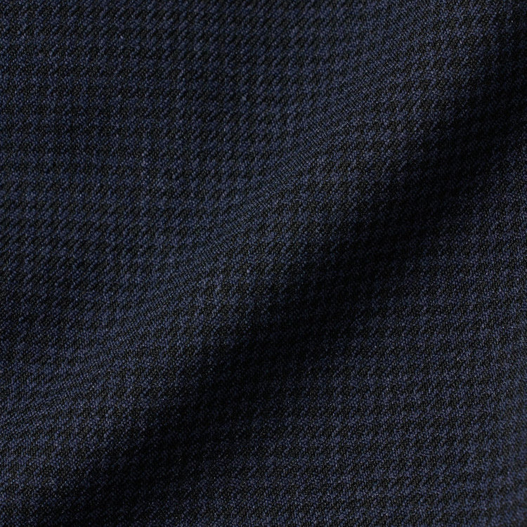 SUIT SELECT　アウトレット 【WEB限定/OUTLET/日焼け等有】【CLASSICO TAPERED】【秋冬】2釦シングルスーツ 1タック/ネイビー＆ブラック×ハウンドトゥース/ウエストムーブ/4S /※パンツ裾上げ済仕様 紺中間
