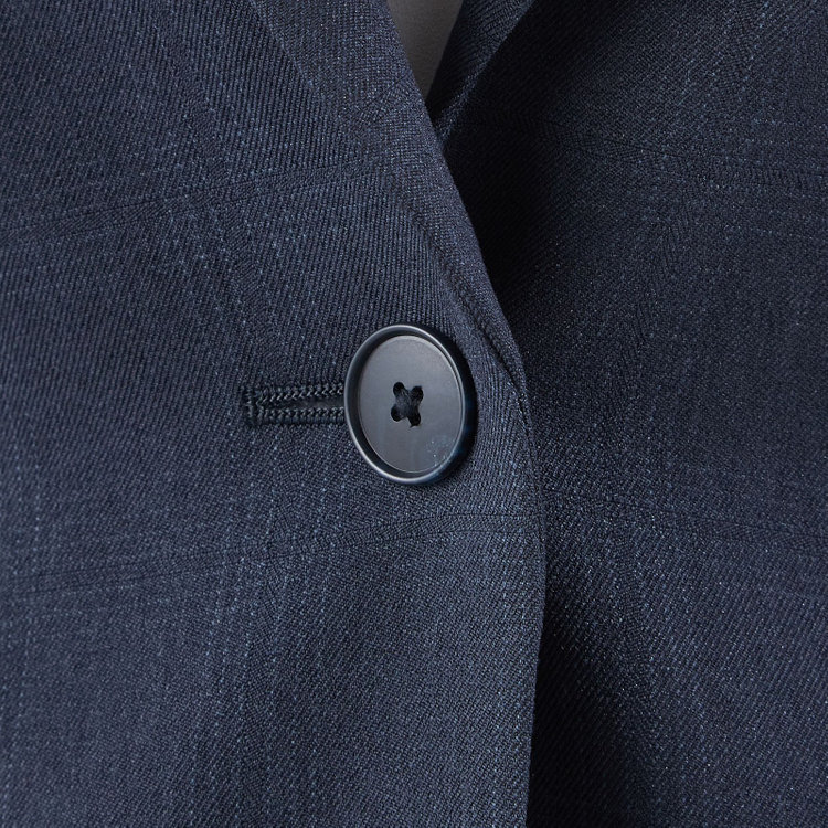 シルバーライン 【SILVER LINE】【秋冬】1釦パンツスーツ/ネイビー×チェック/ウォッシャブル/ウエストシャーリング/4S SUSTAINABILITY&ECOLOGY FABRIC/※パンツ裾上げ済仕様 紺中間