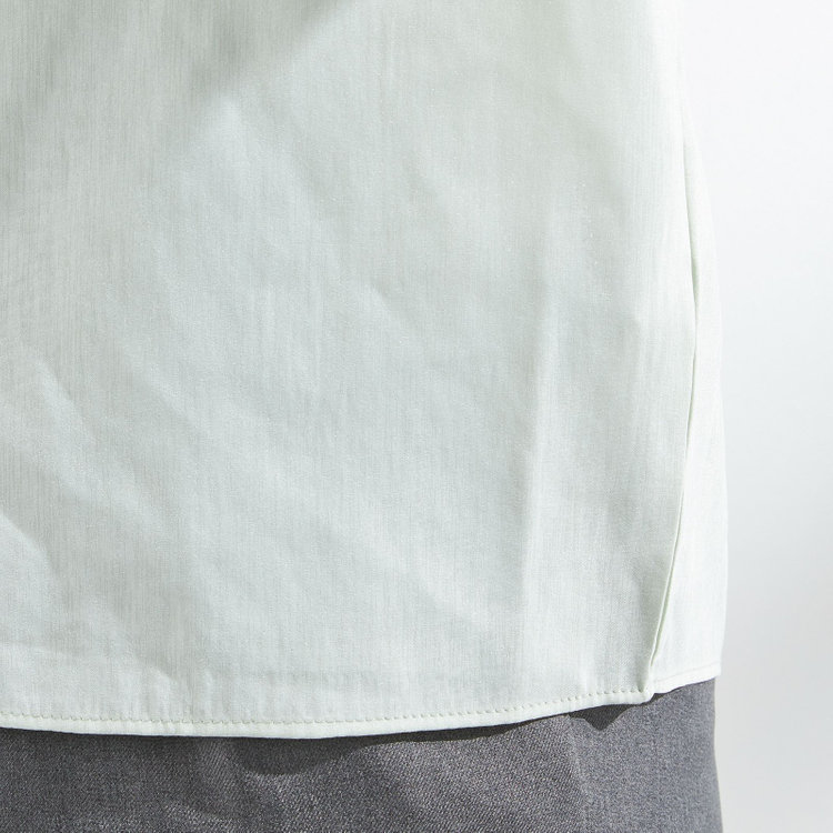 シルバーライン 【SL/長袖】バンドカラー比翼仕様/グリーン/「ストレッチ」「通気性」「吸水・速乾」 緑淡色