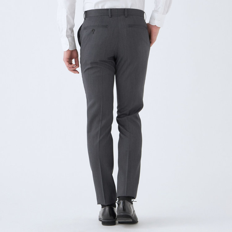 ブラックライン 【発送在庫あり】【SLIM TAPERED_2】【年間】2釦シングルリバーシブルスリーピーススーツ 0タック/グレー/NEW ZEALAND WOOL MIX/※裾上げ必要 グレー濃色