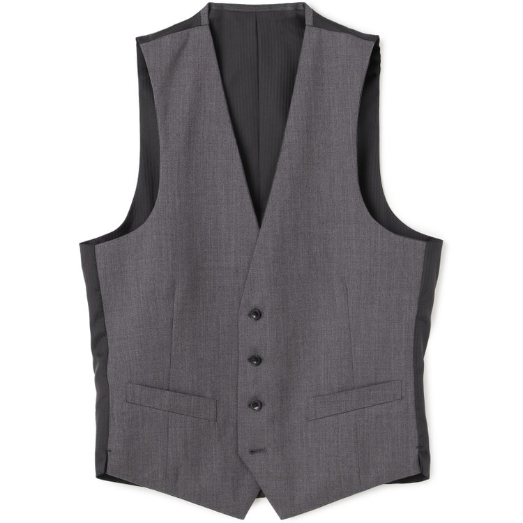 ブラックライン 【発送在庫あり】【SLIM TAPERED_2】【年間】2釦シングルリバーシブルスリーピーススーツ 0タック/グレー/NEW ZEALAND WOOL MIX/※裾上げ必要 グレー濃色