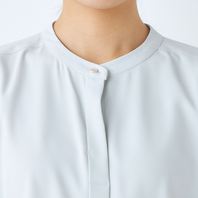 シルバーライン 【SILVER LINE/5分袖】バンドカラープルオーバー/ミント 緑淡色