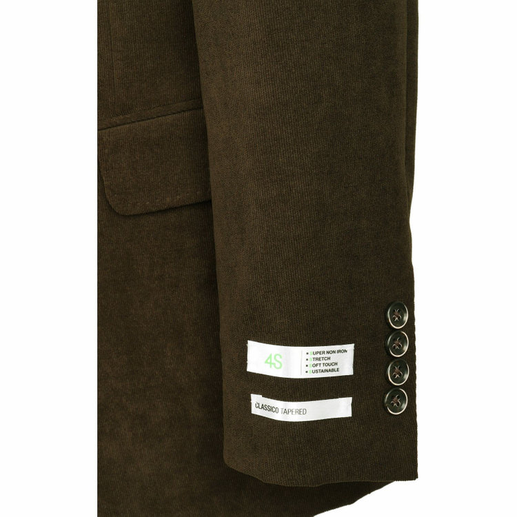 スーツセレクト 【WEB限定/OUTLET】【CLASSICO TAPERED】【秋冬】2釦ジャケット/カーキ×コーデュロイ/4S SUSTAINABLE グリーン系(緑)