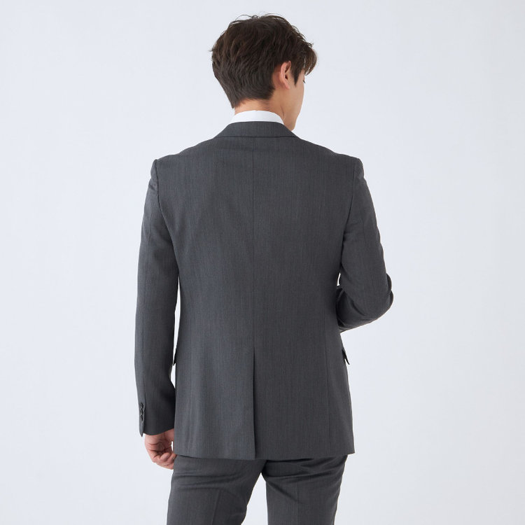 ブラックライン 【発送在庫あり】【SLIM TAPERED_2】【年間】2釦シングルリバーシブルスリーピーススーツ 0タック/グレー/NEW ZEALAND WOOL MIX/※裾上げ必要 グレー濃色