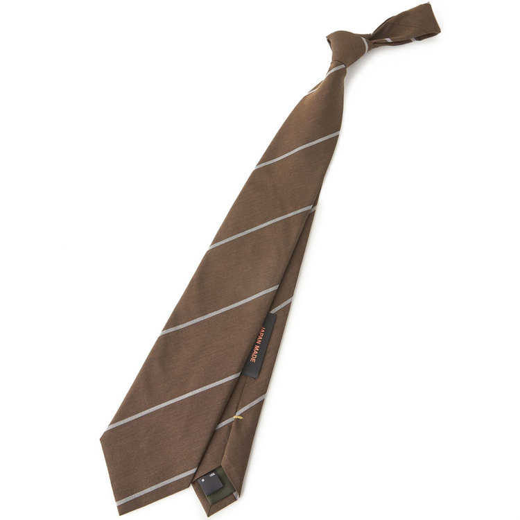 シルバーライン 【SILVER LINE】シルクストライプネクタイ 9.0cm幅/ブラウン×グレー/JAPAN MADE その他