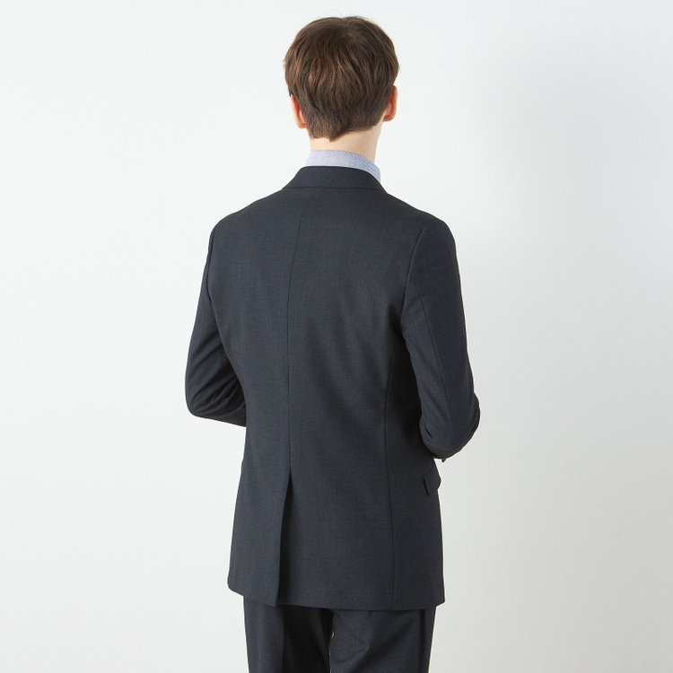 ブラックライン 【SLIM TAPERED_2】【秋冬】2釦シングルスリーピーススーツ 0タック/ネイビー/ウエストシャーリング/4S SUSTAINABILITY&ECOLOGY FABRIC/※パンツ裾上げ済仕様 紺濃色