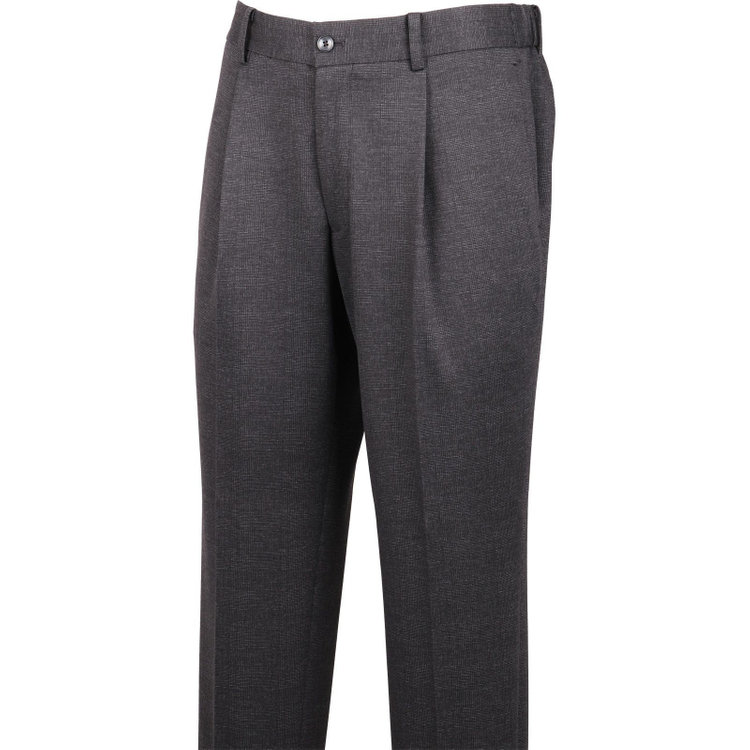 スーツセレクト 【WEB限定/OUTLET】【RBC】【年間】スペアパンツ付き/2WAYワイドラペル＆ノーカラー2釦シングルスーツ 1タック＆2タック/グレー×プレイド/ドローコード&ウエストシャーリング/※パンツ裾上げ済仕様/ウォッシャブル グレー系(灰)