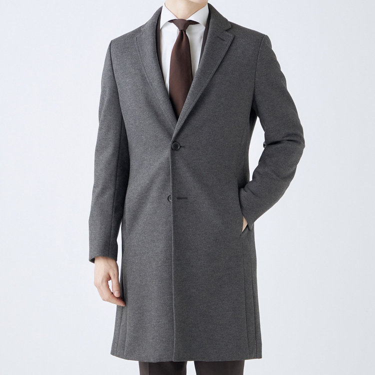 ブラックライン 【SKINNY】ウールブレンドニットチェスターコート/グレー/4S グレー中間