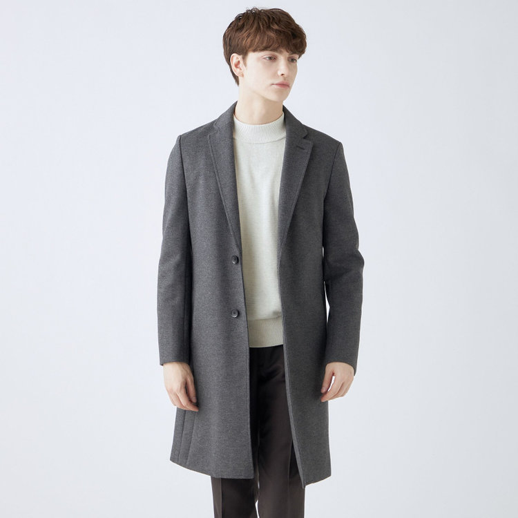 ブラックライン 【SKINNY】ウールブレンドニットチェスターコート/グレー/4S グレー中間