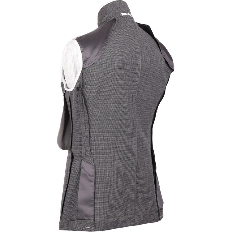 スーツセレクト 【発送在庫あり】【CLASSICO TAPERED】【春夏】2釦シングルスーツ 1タック/グレー＆ブラック×ハウンドトゥース/RE:NEWOOL グレー系(灰)