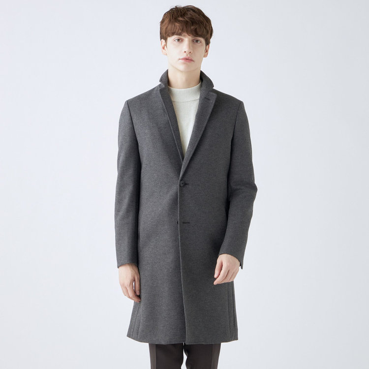 ブラックライン 【SKINNY】ウールブレンドニットチェスターコート/グレー/4S グレー中間